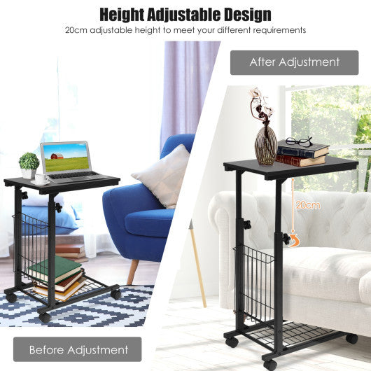 Height Adjustable Sofa Side Snack End Slide Table