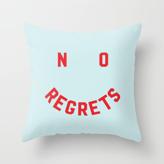 No Regrets | Minimal Typography Throw Pillow